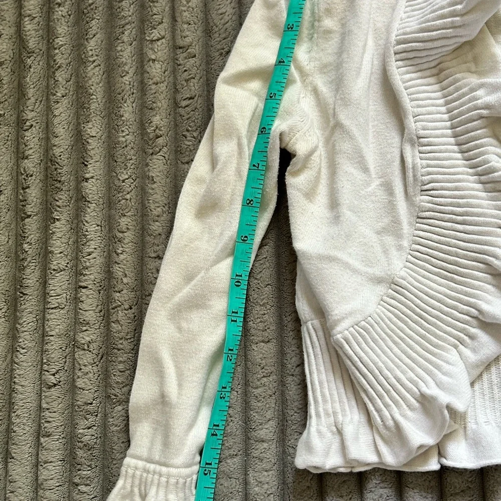 INC International Concepts Cream Ruffled Sweater - Picture 5 of 6